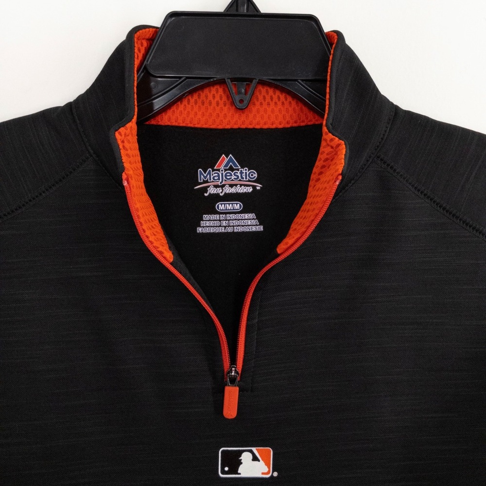 Majestic SF Giants Icon Streak Space Dye 1/4 Zip Jacket Women's Medium Black - Picture 5 of 8